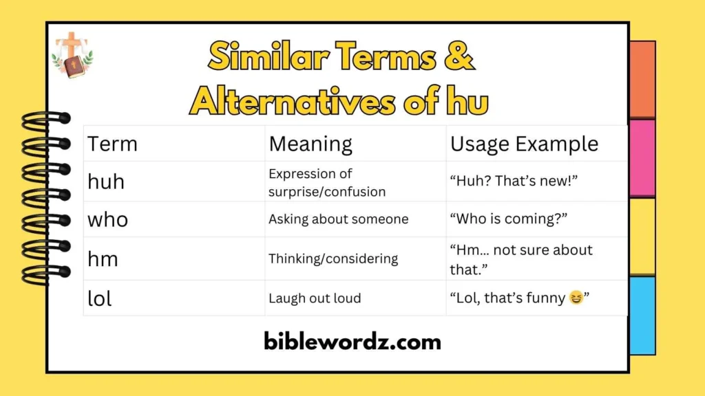 Similar Terms & Alternatives of hu